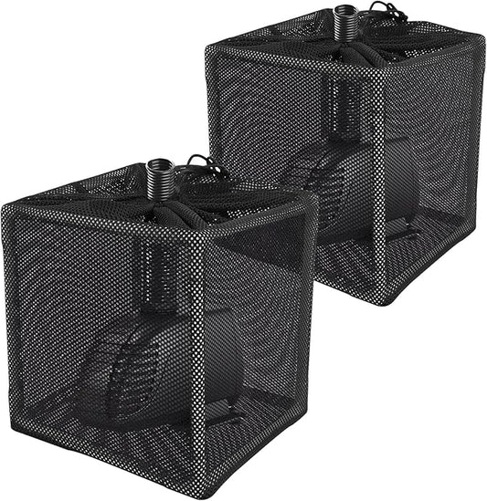 2 PCS Pond Pump Filter Bag, 10 Inch Pond Filter Box with Drawstring, Anti-Clogging Pump Barrier Bag Pump Mesh Bag for Outdoor Water Ponds Filters Pond Biological Filters