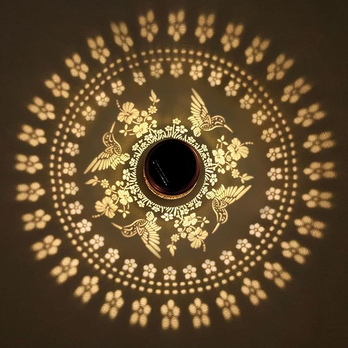 Hummingbird Solar Lanterns Outdoor Waterproof Hanging Solar Lights Gifts for Women Metal LED Lanterns Outside for Garden, Yard, Patio, Lawn, Porch