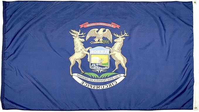 FlagSource Michigan Nylon State Flag, Made in the USA, 3x5'
