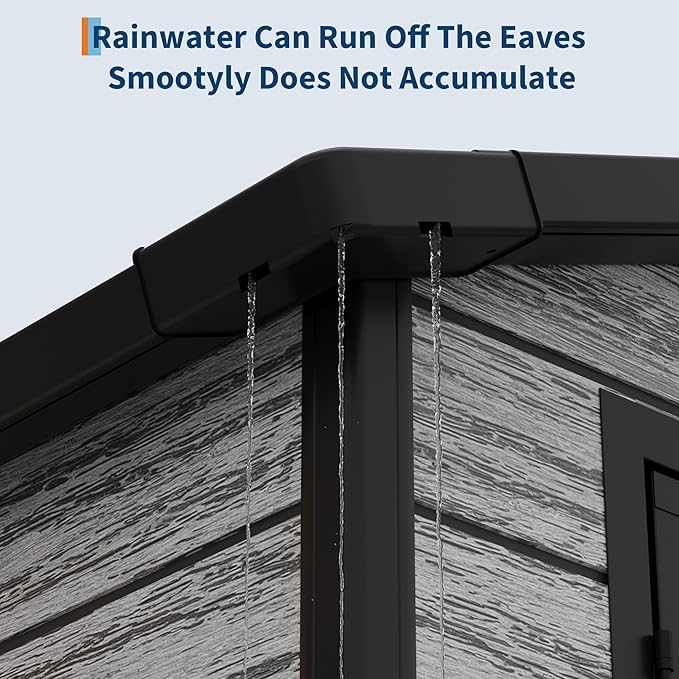 All-Weather Plastic Shed with Window, Outdoor Resin Garden Shed with Lockable Door and Vents, Outdoor Resin Storage Sheds for Backyard, Patio, Lawn, Tool, Bike