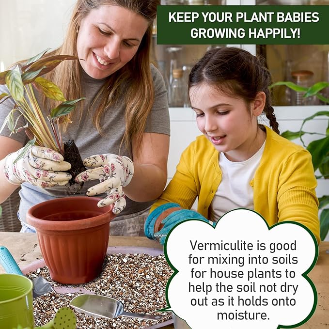 15QT Horticultural Vermiculite Bulk, Organic Vermiculite for Plants, Course Grade Vermiculite for Gardening, for houseplants, for Mushrooms, to Maintain Soil Moisture and Plant Growth(2-4mm)