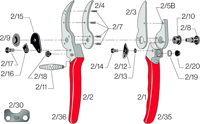 Felco F2 Pruning Shears – 9.25" Swiss-Made Garden Clippers for Professional Pruning | Hand Pruners for Gardening | Garden Tool Cutter with Precision Bypass Blade, Aluminum Body, Replaceable Parts