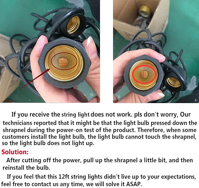 FRIDEKO HOME Waterproof Outdoor String Lights - 12Ft Commercial Grade Patio Lights Heavy Duty Light String Hanging Light Fixture with 11W S14 Bulbs for Deckyard Garden Porch Party Decor