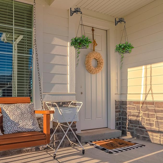 2-Pack Aesthetic Plant Hanger Indoor and Outdoor – 10 Inch Metal Hanging Plant Bracket with Beautiful Bird Pattern – Anti Rust Plant Hooks for Hanging Plants, Bird Feeder, Wind Chime, Lantern