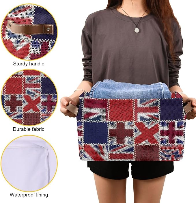 Flag Rectangular Storage Basket Organizer Bin Shelf Baskets For Clothes For Home Office Dorm