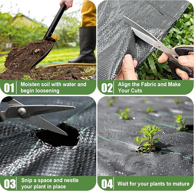 3FTx100FT Weed Barrier Fabric Heavy Duty, Gardening Landscape Fabric Cover Mat, Durable Weed Control Fabric for Garden Bed Cover, Landscaping, Commercial Driveway, Underlayment Use (3x100FT-3.2OZ)