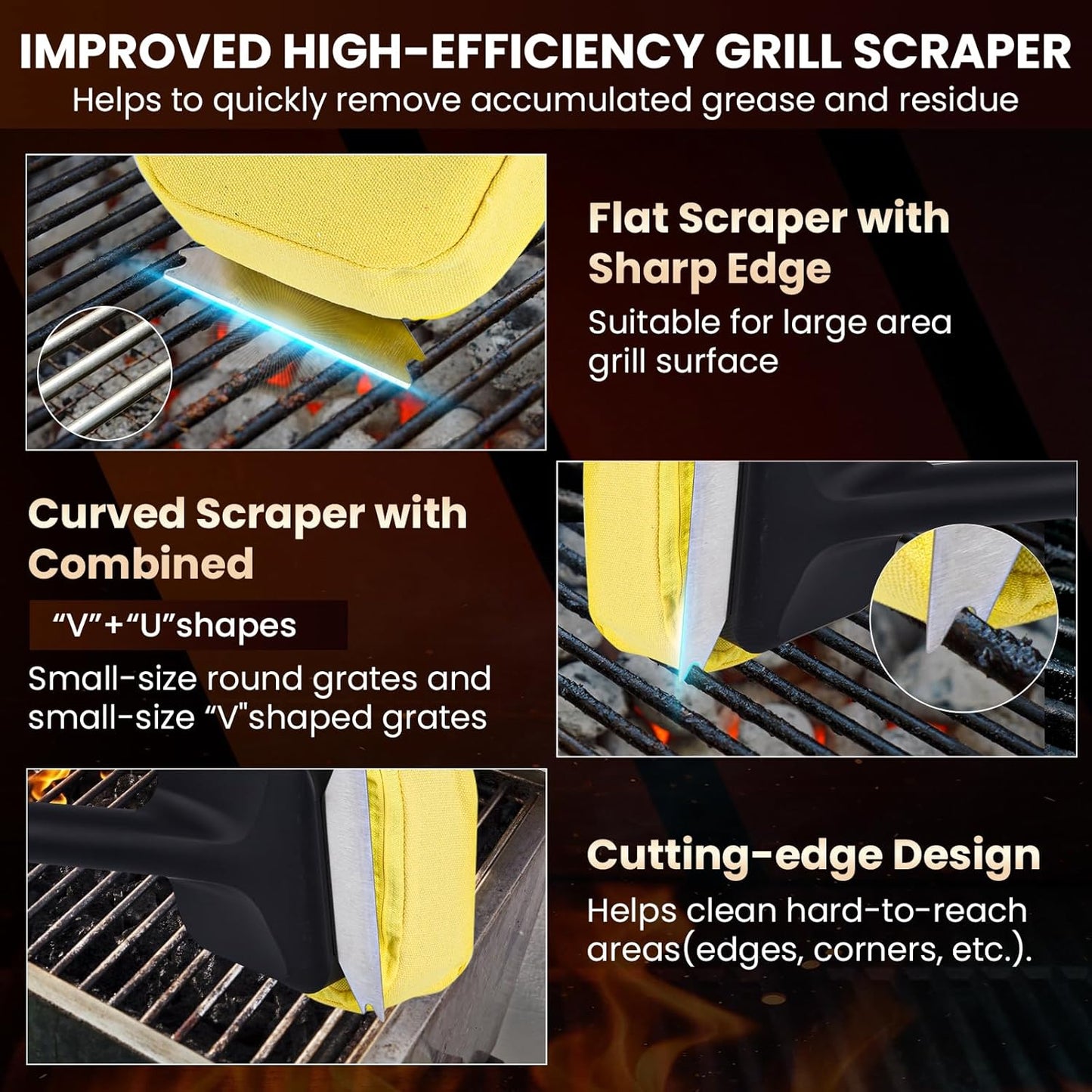 1x Steam Grill Brush for Outdoor Sponge Grill-Steam Grill Cheaning Scraper BBQ Brush-BBQ Accessory Grill Tools Heavy Duty Brush for Grill Cleaning Scraper + Bristle Free Grill Brushs for Any Grill