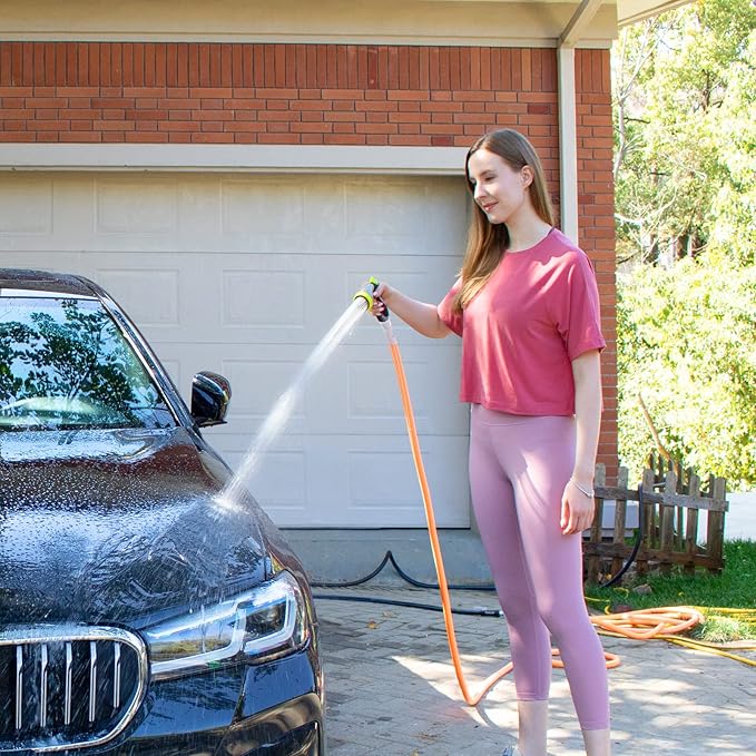 Fevone 75 ft Garden Hose, Heavy Duty Water Hose, Hybrid Polymer, Kink Resistance, Flexible, Durable, Leak Free, Aluminum Fittings, 3/4" GHT, 5/8" ID, 600 Psi, Drinking Water Safe