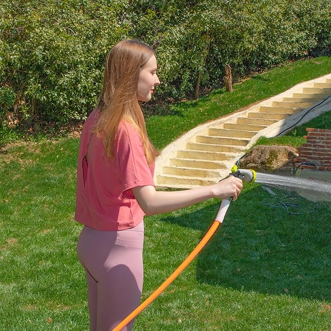 Fevone 50 ft Garden Hose, Heavy Duty Water Hose, Hybrid Polymer, Kink Resistance, Flexible, Durable, Leak Free, Aluminum Fittings, 3/4" GHT, 5/8" ID, 600 Psi, Drinking Water Safe