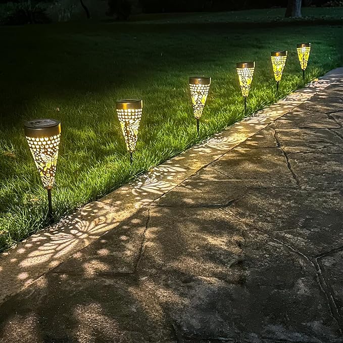 6-Pack Butterfly Outdoor Decor Solar Pathway Lights, Metal Landscape Lighting for Garden, Lawn, Yard, Patio, Backyard, Pathway, Walkway – gifts for Mother, Women, Men, Grandmother, Grandfather