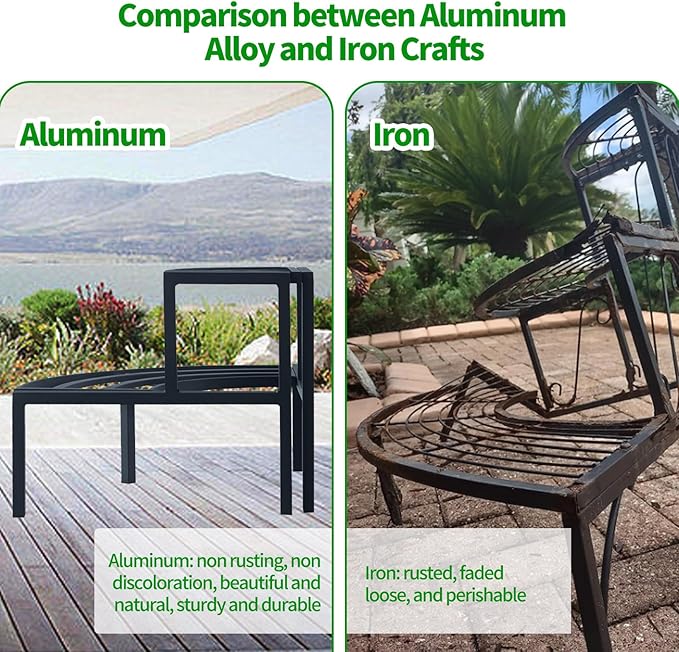 Aluminum 2-Tier Plant Stand Lightweight, Sturdy, and Rust-Free Corner Shelf Ladder Rack Perfect for Indoor and Outdoor Greenery Display