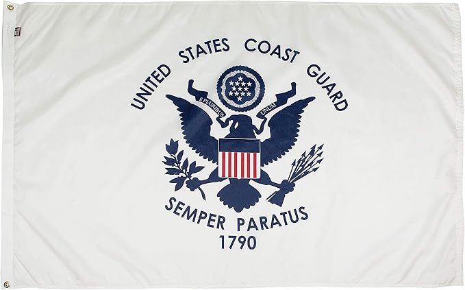 FlagSource U.S. Coast Guard Nylon Military Flag, Made in The USA, 2x3'
