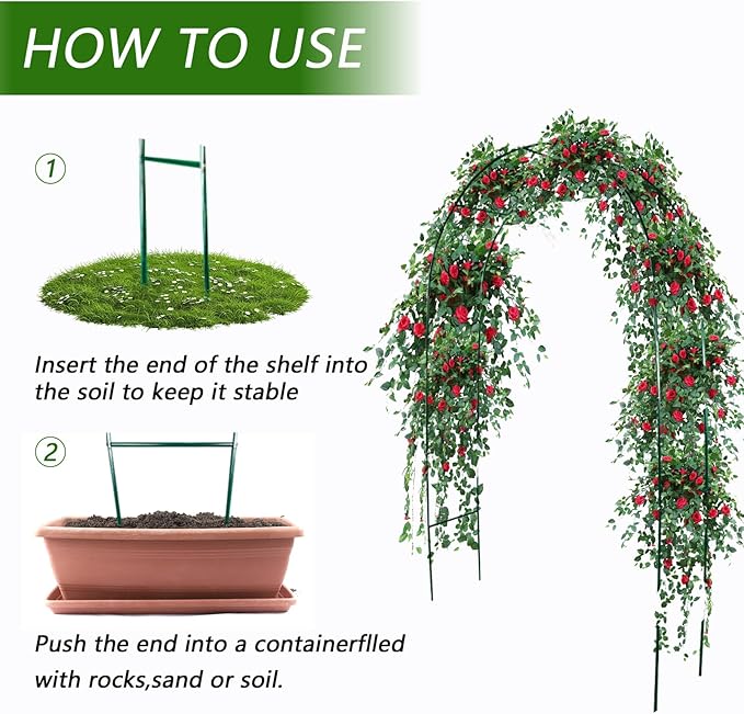 100% Metal Garden Arch Trellis for Climbing Plants Outdoor, Assemble Freely 2 Sizes,Pumpkin Archway Outdoor Garden Arbors and Arches for Wedding Party Decoration