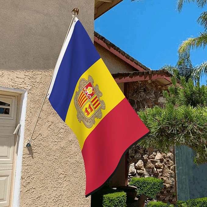 Andorran Flag Garden Yard House 2x3 ft Flags Double Sided Print Banner Indoor Outdoor Party Home Decorations for Boat Dorm House Balcony
