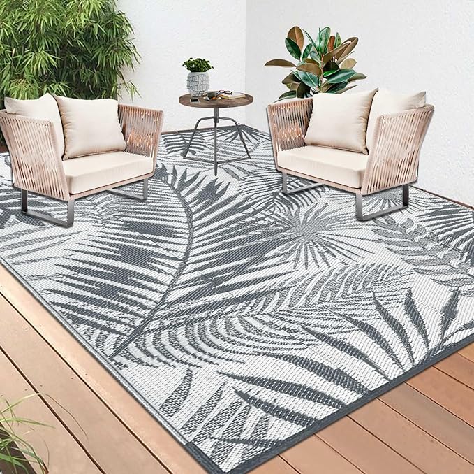 HiiARug Outdoor Rug 5x7Ft Outdoor Plastic Straw Rug Waterproof Outdoor Rugs for Patios Clearance Indoor Outdoor Rug for Patio Decor Porch Camping