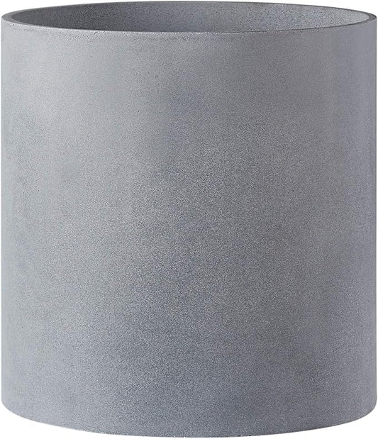 FaithLand Plant Pot 10 inch - Perfectly Fits Mid-Century Modern Plant Stand - Drainage Plug and Drainage Mesh Screen - Gray Planter Pot