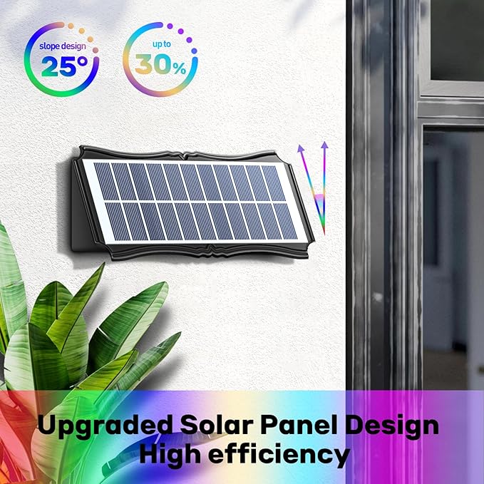 6LEDs Multi-Color Solar Wall Lights, Up and Down Lighting Solar Outdoor Light Waterproof IP65, Solar Fence Light for Yard Deck Garden Garage Walkway Porch Christmas Decorations (4 Pack)