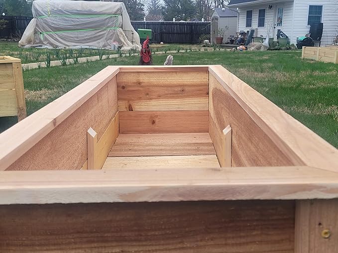 Handmade Custom Heavy Duty Rectangular Raised Cedar Wood Garden Planter Box – 46", 36", 24" – Indoor/Outdoor Farmhouse Style for Flowers & Vegetables – Made in USA (46" L x 15.5" W x 16.5" H)