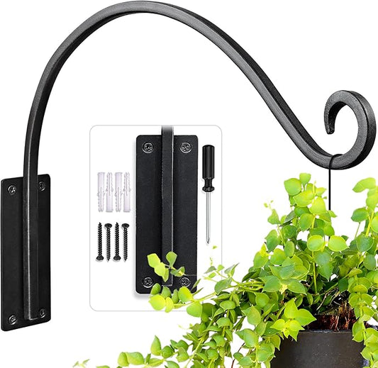 AJART Hanging Plant Hanger Outdoor: 16-Inch Bird Feeder Wall Hooks - Heavy-Duty Plant Bracket Hook for Hanging Flower Baskets