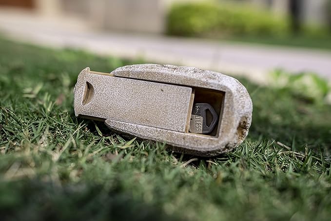 Hide a Key Fake Rock,Looks and Feels Like a Real Rock Spare Key Safe or other Small Objects for Outdoor Garden or Yard