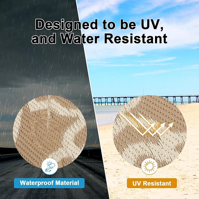 HEBE Outdoor Rug Waterproof 5x8, Plastic Straw Rug Camping Rug, Reversible Outdoor Patio Rugs RV Mat Clearance, Indoor Outside Floor Carpet for Porch,Deck,Camper,Balcony,Backyard