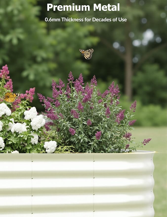 6x3x2 ft Raised Garden Bed,Galvanized Raised Planter Boxes Outdoor with Easy Assembly, Large Garden Bed for Vegetables, Fruits, Flower,Raised Garden Bed,Beige