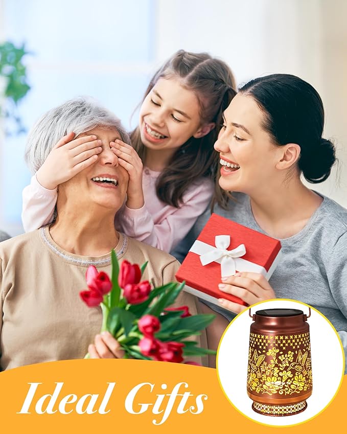 Hummingbird Solar Lanterns Outdoor Waterproof, Mothers Day Gifts Birthday Gifts for Women Mom Grandma Sister, Hanging Solar Lantern Garden Decor for Outside Yard Patio Porch Pathway Lawn Balcony