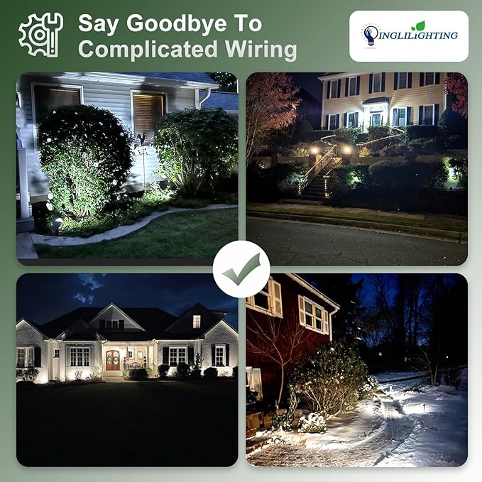 DINGLILIGHTING Solar Lights Outdoor Waterproof: IP65 Led Spot Light Decorations for Garden - 3 Lighting Modes Solar Powered for Yard - Dust to Dawn Uplighting Landscape Pathway Drive Patios 4PC White