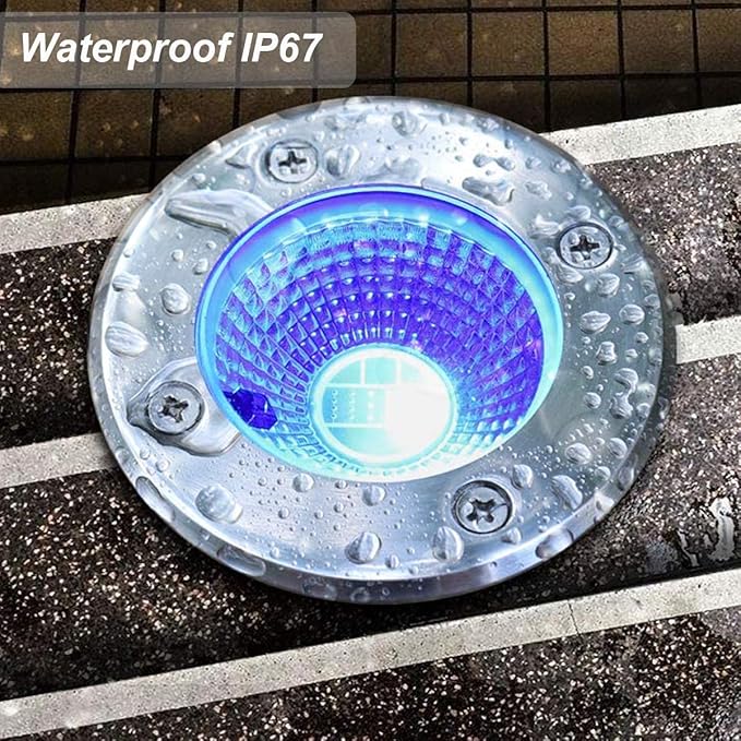 4 Pack 3w 12v Low Voltage In-ground Lights LED Landscape Light Waterproof IP67 Pathway Lights Outdoor spotlights Trees Flags for Garden,Yard,Tree (RGB)