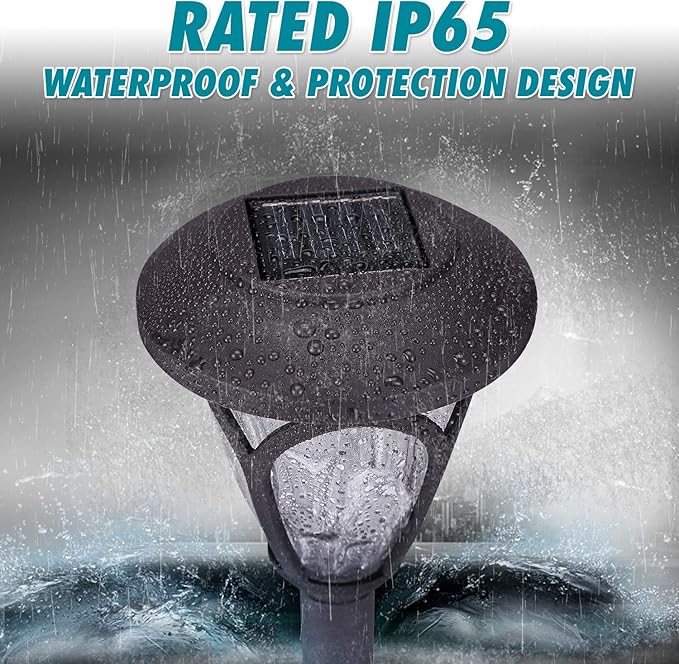 HECARIM Solar Lights Outdoor, 10 Pack Solar Pathway Lights, Solar Powered Garden Lights, Waterproof LED Solar Landscape Lights for Walkway, Pathway, Lawn, Yard and Driveway…