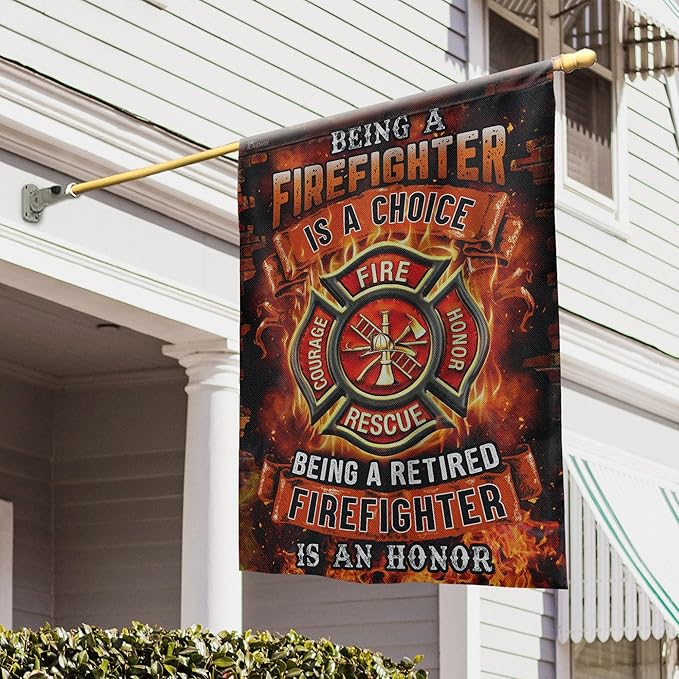 FLAGWIX Firefighter Flag Decorations - Independence Day, 4th of July Decorations Outdoor Flags, House Flag 30x40 - USA House Garden Flags Premium Polyester, Decorative Indoors Outdoor Flags