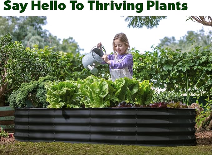 Galvanized Raised Garden Beds Outdoor // 6×3×1 ft (2-Pack) Planter Raised Beds for Gardening, Vegetables, Flowers // Large Metal Garden Box // Patented Tool-Free Design (Black)