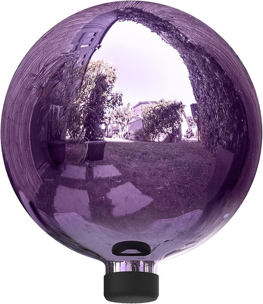 Alpine Corporation 10" Diameter Indoor/Outdoor Glass Gazing Globe Festive Yard Décor, Purple