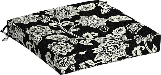 Arden Outdoor Seat Cushion, 19 x 19, Rain-Proof, Fade Resistant Ashland Black Jacobean