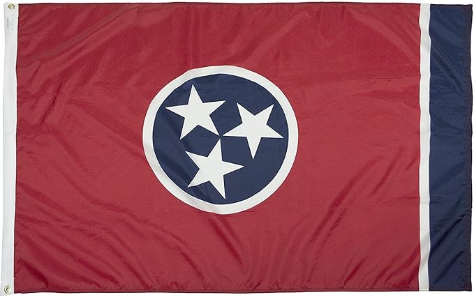 FlagSource Tennessee Nylon State Flag, Made in the USA, 5x8'