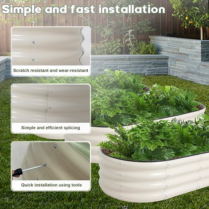 Galvanized Raised Garden Bed Kit Outdoor Metal Garden Planter Box for Backyard Gardening, Planting Vegetables, and Patio (59"x23.6"x11.8")