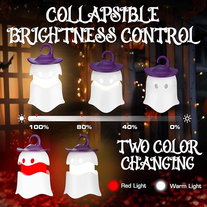 EverBrite 3-Pack Halloween Pumpkin Lantern & 3-Pack Halloween Hanging Ghost Lights