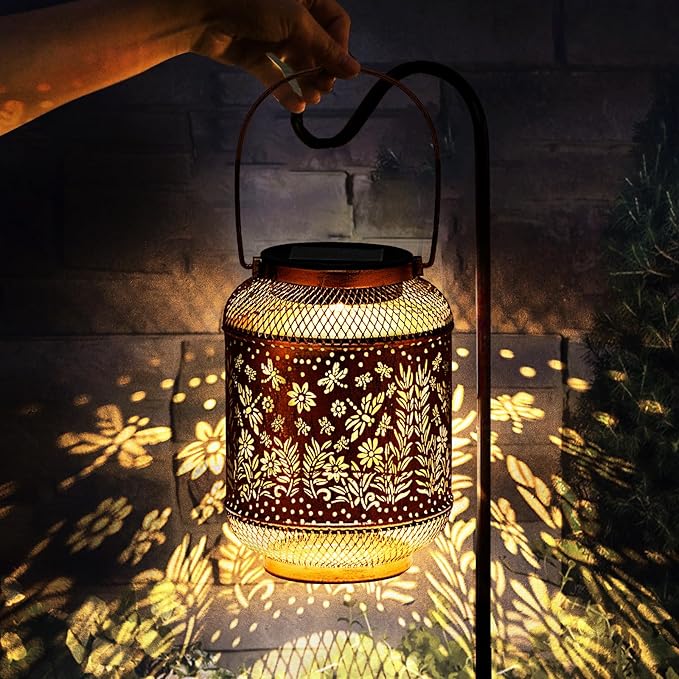 Dragonfly Solar Lanterns Outdoor Waterproof, Hanging Solar Garden Lights, Metal Lights for Yard, Patio, Lawn, Pathway, Garden Decor, Gardening Gifts for Women, Mom, Grandma