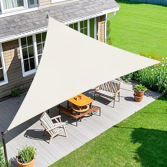 Amagenix Sun Shade Sail 19X19X19 Curved Edge Outdoor Shade Canopy Cream Breathable 95% UV Block Shade Cloth for Patio Garden Backyard (We Make Custom Size)