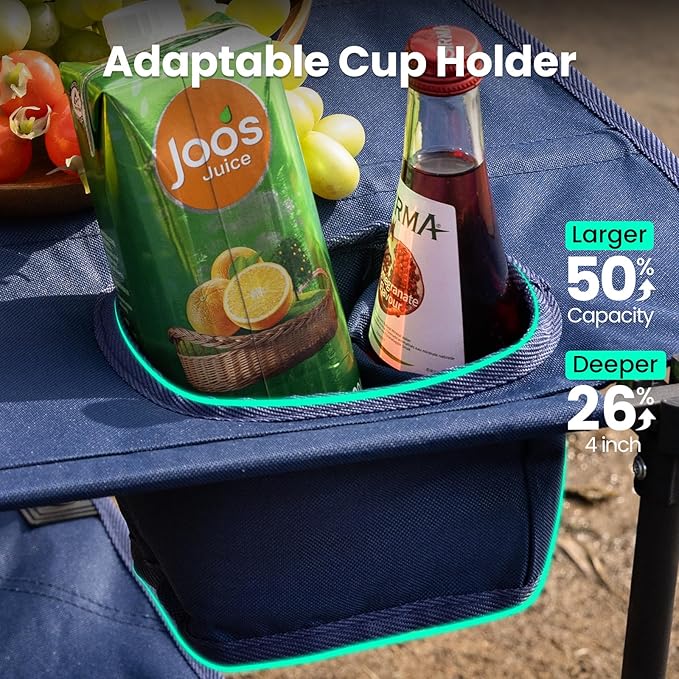 Folding Camping Table, Portable Outdoor Picnic Table, Rectangular Lightweight Camp Table with Storage, Cup Holder and Carry Bag for Barbeque Beach Camping and Tailgate