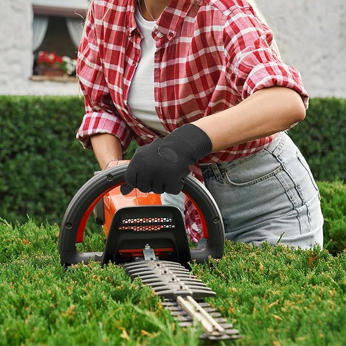 HLDD HANDLANDY Leather Work Gloves for Men & Women, Adjustable Wrist Cowhide Gardening Glove with Reinforced Palm for Driver