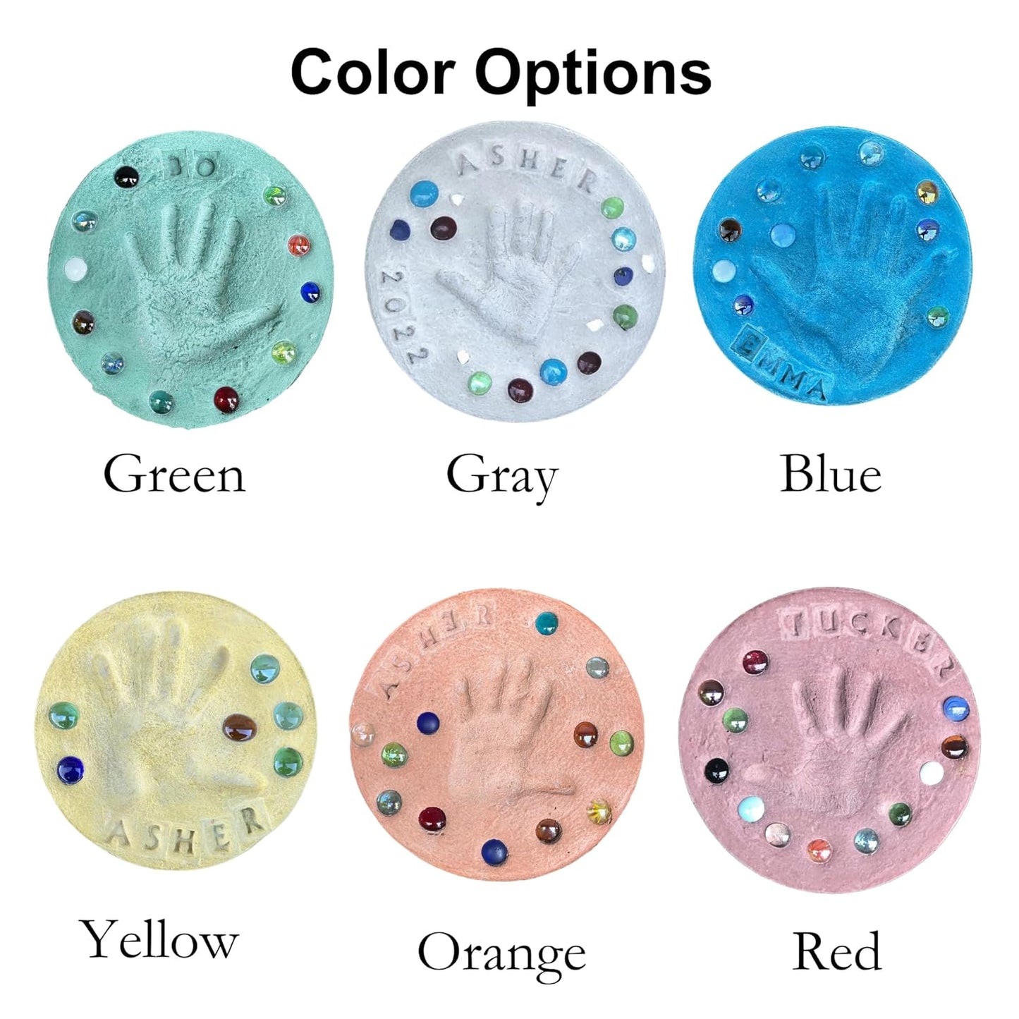 DIY Stepping Stone Kit with Color Pigment, Handprint Stepping Stone, Mother's Day Gift, Footprint Stepping Stone (10 Inch, Red)