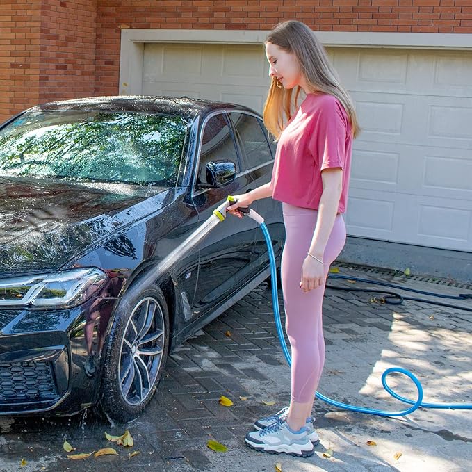 Fevone 25 ft Garden Hose, Heavy Duty Water Hose, Hybrid Polymer, Kink Resistance, Flexible, Durable, Leak Free, Aluminum Fittings, 3/4" GHT, 5/8" ID, 600 Psi, Drinking Water Safe