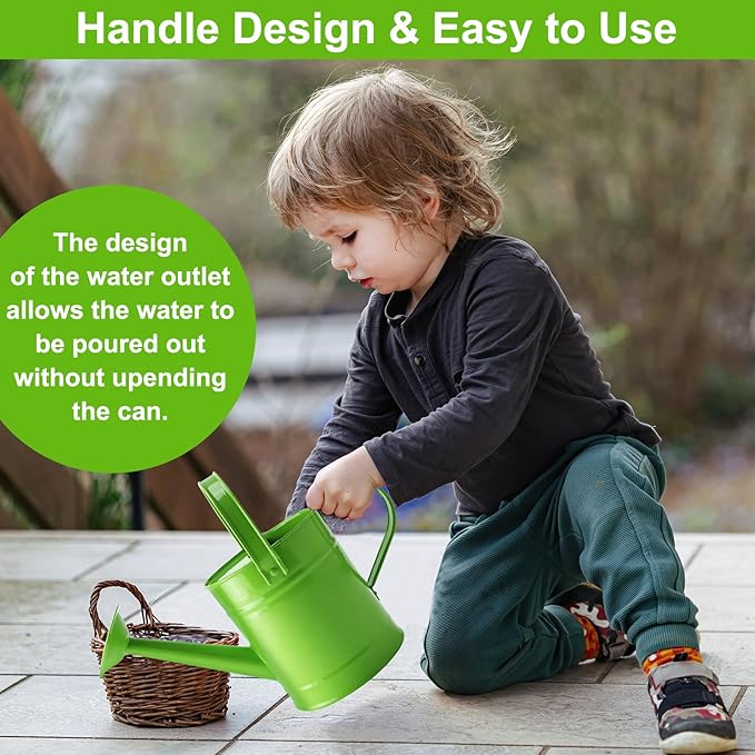 Finderomend Watering Can, Metal Watering Can 1.5L/51oz, Iron Art for Watering Bucket Home Office Small Portable Indoor Watering Equipment (Green)