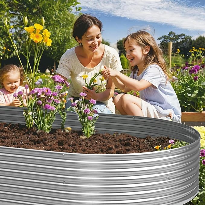 4 Pack 6x3FT Galvanized Raised Garden Bed Outdoor,Metal Garden Bed for Vegetables,Steel Raised Beds for Gardening,Above Ground Garden Box for Flower-ZXY