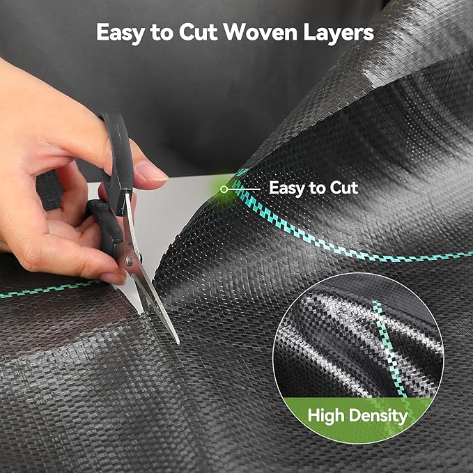 3ftx300ft Weed Barrier Landscape 3.2oz Fabric Heavy Duty, Woven Weed Control Cloth, Woven Geotextile Fabric for Underlayment, Gardening Ground, Commercial Driveway Weed Block Cover Mat
