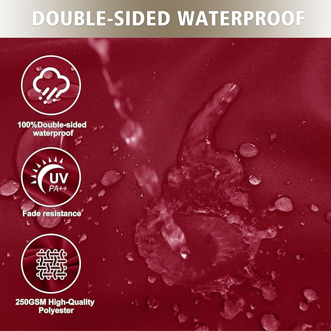 24x24 Inch Outdoor Cushions for Patio Furniture, Waterproof Outdoor Chair Cushions w/Fade-Resistant, Removable & Machine-Washable Covers, Deep Seat Sofa/Couch Pad Replacement – Set of 1/2/4, Burgundy