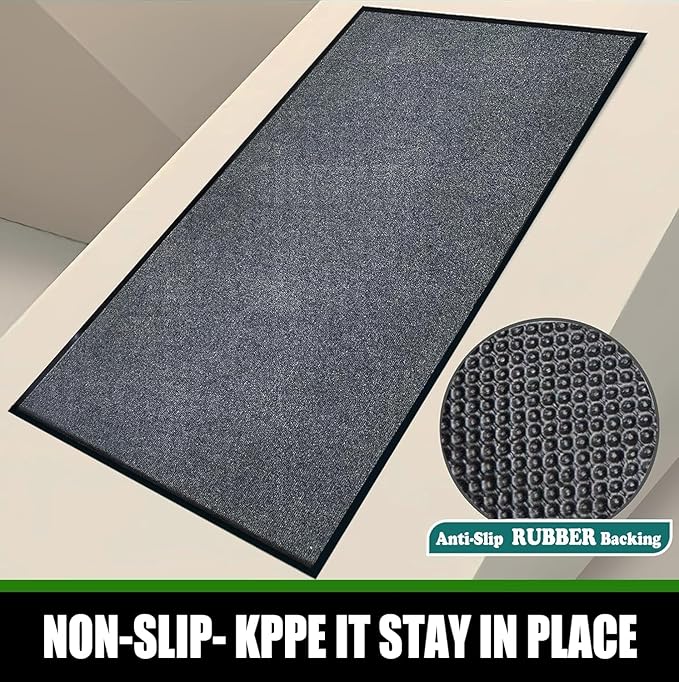 Heavy Duty Doormat, 3'x6' Indoor Outdoor Entry Rug, Commercial Entrance Mat with Rubber Border, Durable Welcome Mat, Rubber Backing Non Slip Doormat for Entryway, Large Garage Floor Mat