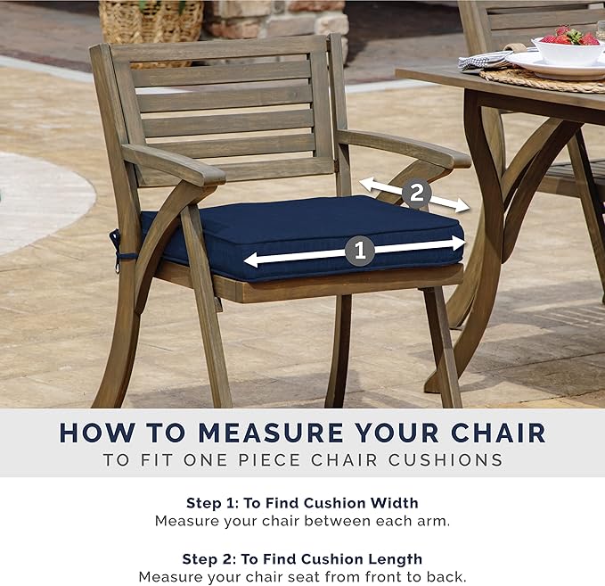 Arden Indoor/Outdoor Seat or Rocking Chair Cushion, 19 x 18, Water Repellent, Rain Proof, Fade Resistant Cushion for Rocking or Dining Chairs Pool Blue Leala