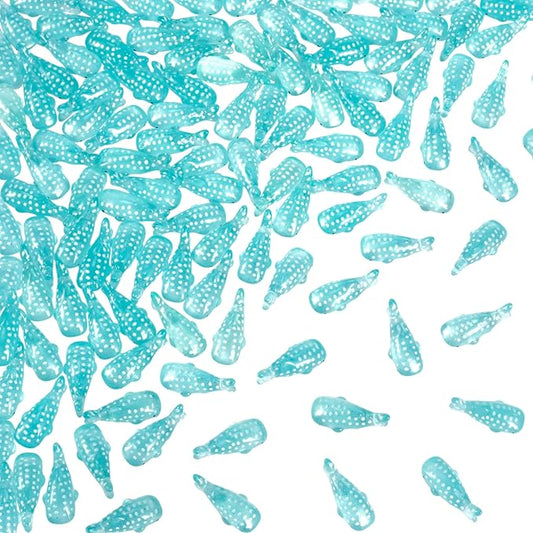 50Pcs Whale Miniature Figurines, Mini Resin Fake Fish Animal Sculptures Blue Ocean Theme Home Decoration for Fairy Garden Succulent Planter Moss Landscape Terrarium DIY Craft